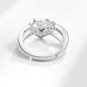Rosa Herz Ring umgeben