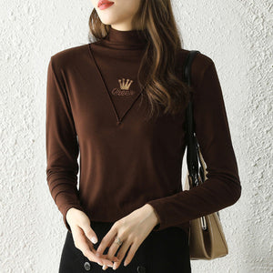Lässige Langarm-Rollkragenpullover für Damen