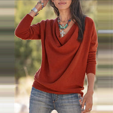 Laden Sie das Bild in den Galerie-Viewer, Damen Einfarbiger Pullover
