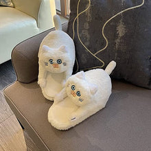 Laden Sie das Bild in den Galerie-Viewer, Plüsch-Katzenhausschuhe für Damen