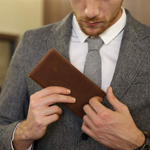 Langes Portemonnaie aus echtem Leder für Männer