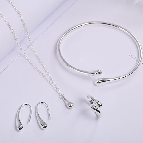 Wassertropfen Vierer Set Schmuck