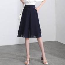 Laden Sie das Bild in den Galerie-Viewer, Damen Sommerhose aus Chiffon mit weitem Bein