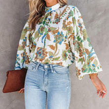 Laden Sie das Bild in den Galerie-Viewer, Hemd mit Ballonärmeln und Stehkragen