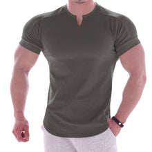 Laden Sie das Bild in den Galerie-Viewer, Kurzärmliges Einfarbiges Sportliches T-Shirt für Herren