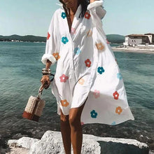 Laden Sie das Bild in den Galerie-Viewer, Damen Sommer Mode Hemdkleid