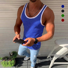 Laden Sie das Bild in den Galerie-Viewer, Gestreiftes lässiges Tanktop für Herren