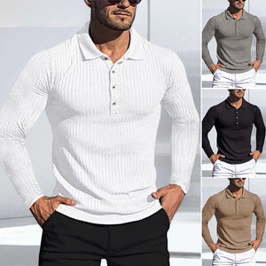 Langärmliger Elastischer Polopullover