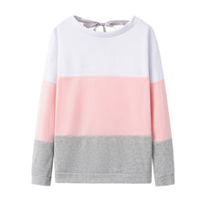 Laden Sie das Bild in den Galerie-Viewer, Damen Herbst Casual Kontrastfarbe Patchwork Kapuzenpullover