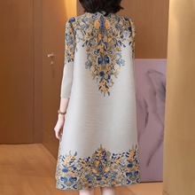 Laden Sie das Bild in den Galerie-Viewer, Mittellanges modisches bedrucktes Kleid