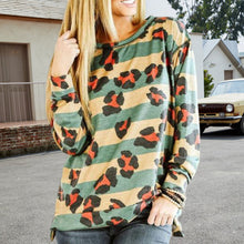 Laden Sie das Bild in den Galerie-Viewer, Lockeres Gestreiftes T-Shirt mit Rundhalsausschnitt