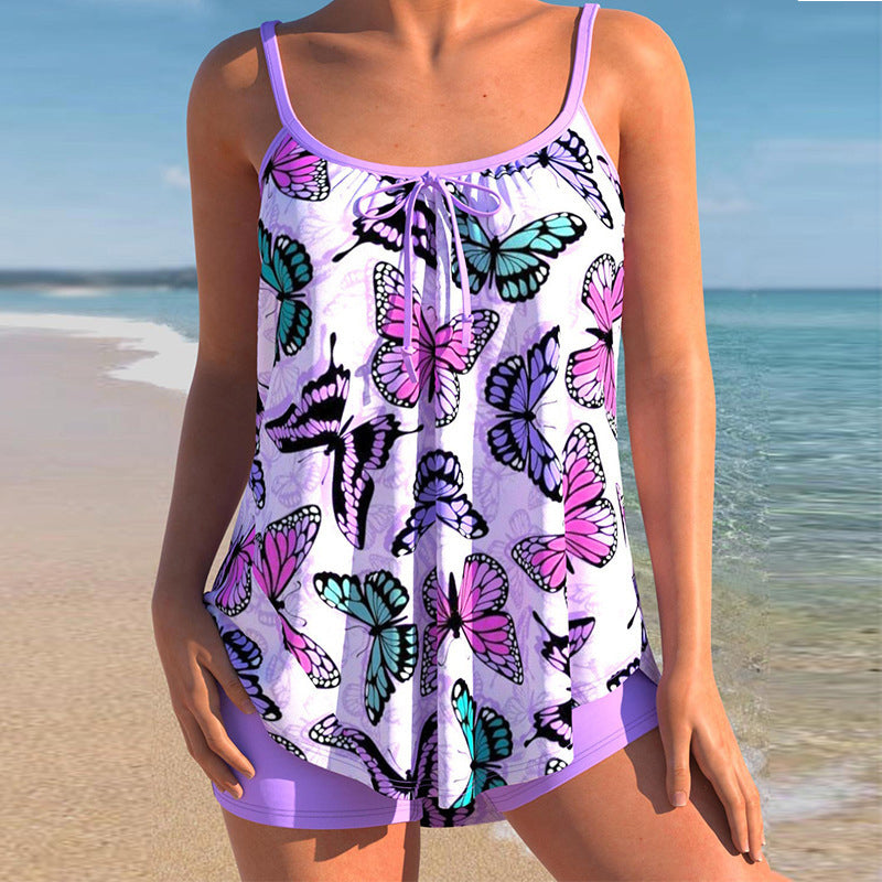 Bedruckter zweiteiliger Slim-Fit-Badeanzug