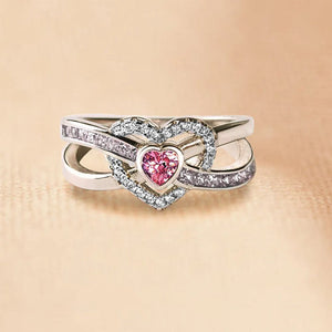 Rosa Herz Ring umgeben