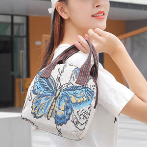 Bestickte Tasche aus Muschelsegeltuch