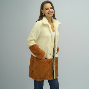 Doppelseitige Fleece-Oversized-Slip-Pocket-Jacke