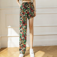 Laden Sie das Bild in den Galerie-Viewer, Bedruckte Hose mit weitem Bein für Damen