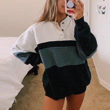 Laden Sie das Bild in den Galerie-Viewer, Lockeres Sweatshirt mit Rundhalsausschnitt für Damen