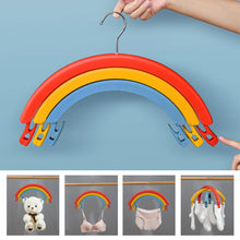 Laden Sie das Bild in den Galerie-Viewer, Dreistufiger Multifunktions-Regenbogen-Kleiderbügel