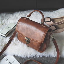Laden Sie das Bild in den Galerie-Viewer, Damen Vintage Einzigartige Ledertasche mit Schnalle