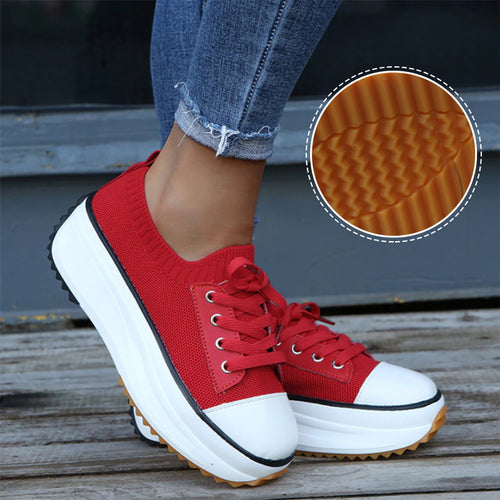 Damen atmungsaktive sportliche Schnürschuhe