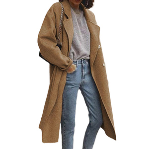Langer Lässiger Mantel mit Revers für Damen