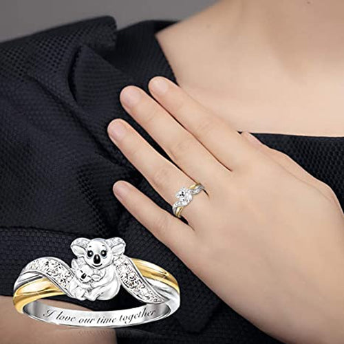 Eltern-Kind-Bär zweifarbiger Ring