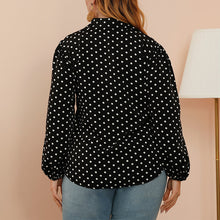 Laden Sie das Bild in den Galerie-Viewer, Gepunktete Bluse mit Ballonärmeln