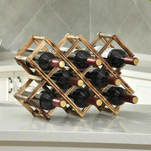 Laden Sie das Bild in den Galerie-Viewer, Klappbares Weinregal aus Holz