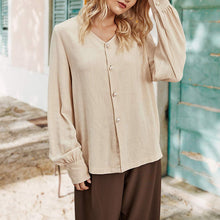 Laden Sie das Bild in den Galerie-Viewer, Einreihiges Lockeres Damenhemd