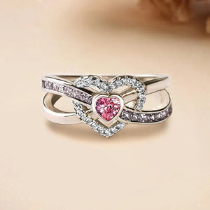 Rosa Herz Ring umgeben