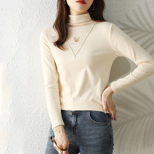 Lässige Langarm-Rollkragenpullover für Damen
