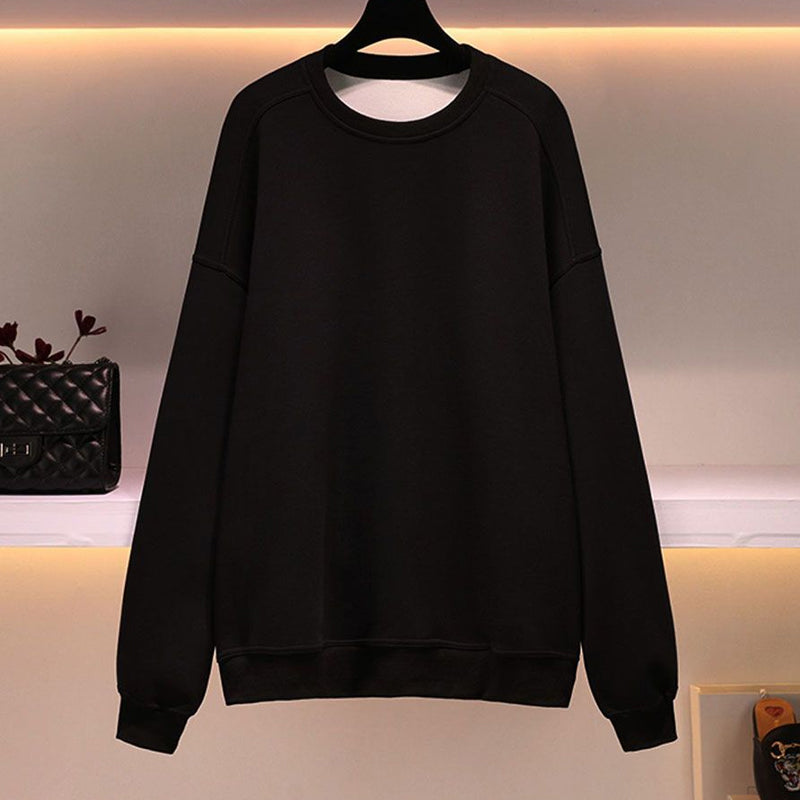 Lockerer Dicker Pullover mit Rundhalsausschnitt