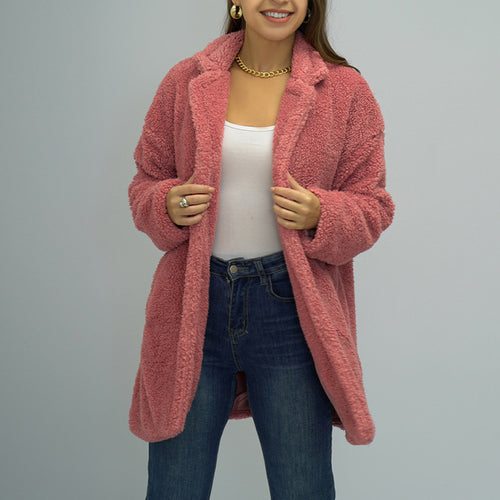 Doppelseitige Plüschjacke