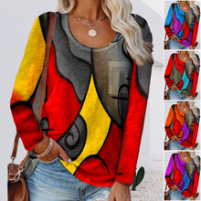 Laden Sie das Bild in den Galerie-Viewer, Lässiges Langarm-T-Shirt mit Farbblock