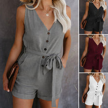Laden Sie das Bild in den Galerie-Viewer, Damen Sommer Overall mit V-Ausschnitt