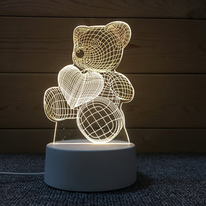 3D Kreatives Liebesbär Nachtlicht