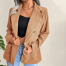Laden Sie das Bild in den Galerie-Viewer, Revers-Blazer aus Cord für Damen