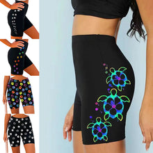 Laden Sie das Bild in den Galerie-Viewer, Fitness-Yoga-Shorts mit buntem Druck