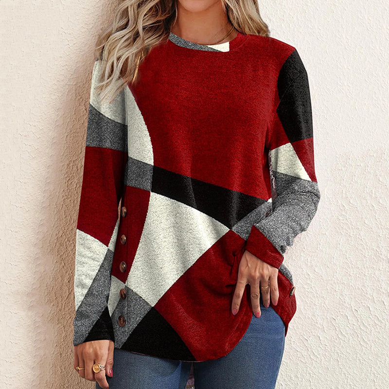 Kontrastierendes Geometrisches T-Shirt