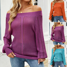 Laden Sie das Bild in den Galerie-Viewer, Schulterfreier Pullover mit Rundhalsausschnitt für Damen