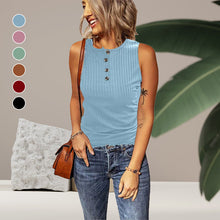 Laden Sie das Bild in den Galerie-Viewer, Schlankes Tanktop mit Rundhalsausschnitt für Damen