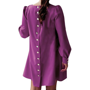 Kleid mit Rundhalsausschnitt und Metallschnalle
