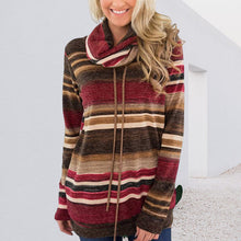 Laden Sie das Bild in den Galerie-Viewer, Lockeres Langärmliges Gestreiftes T-Shirt