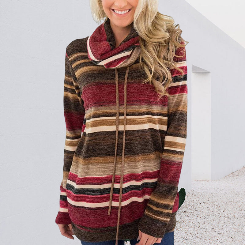 Lockeres Langärmliges Gestreiftes T-Shirt