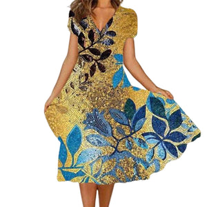 Maxirockkleid mit Positionsdruck