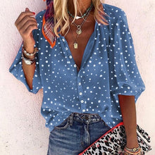 Laden Sie das Bild in den Galerie-Viewer, Lässige Tupfen-Bluse Aus Chiffon