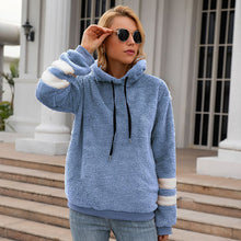 Laden Sie das Bild in den Galerie-Viewer, Lockerer Langärmliger Plüsch-Kapuzenpullover