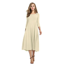 Laden Sie das Bild in den Galerie-Viewer, Neues Einfarbiges Elegantes Kleid Für Damen