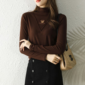 Lässige Langarm-Rollkragenpullover für Damen