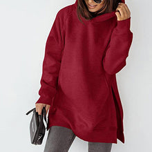 Laden Sie das Bild in den Galerie-Viewer, Langarm-Fleece-Sweatshirt mit Kapuze für Damen